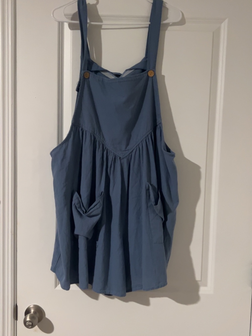 SHEIN Blue Sleeveless Pinafore Tunic with Pockets